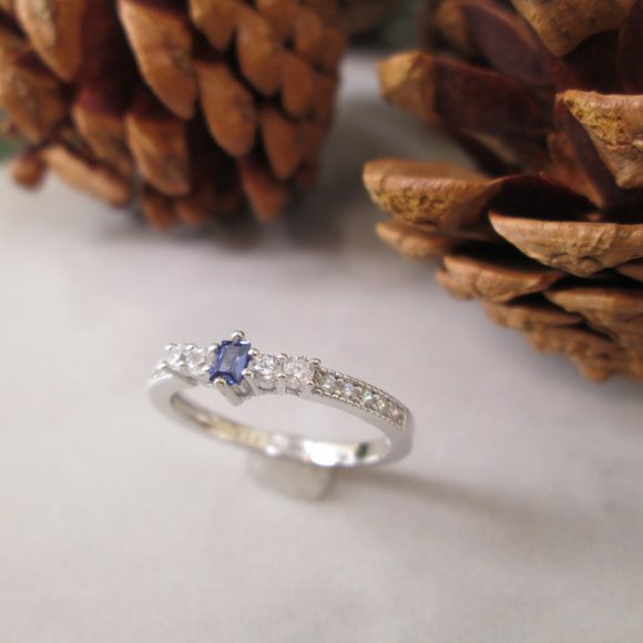 TANZANITE 925 Sterling Silver Ring>Birthstone, Minimalist, Promise, Non Tarnish - Picture 5 of 5